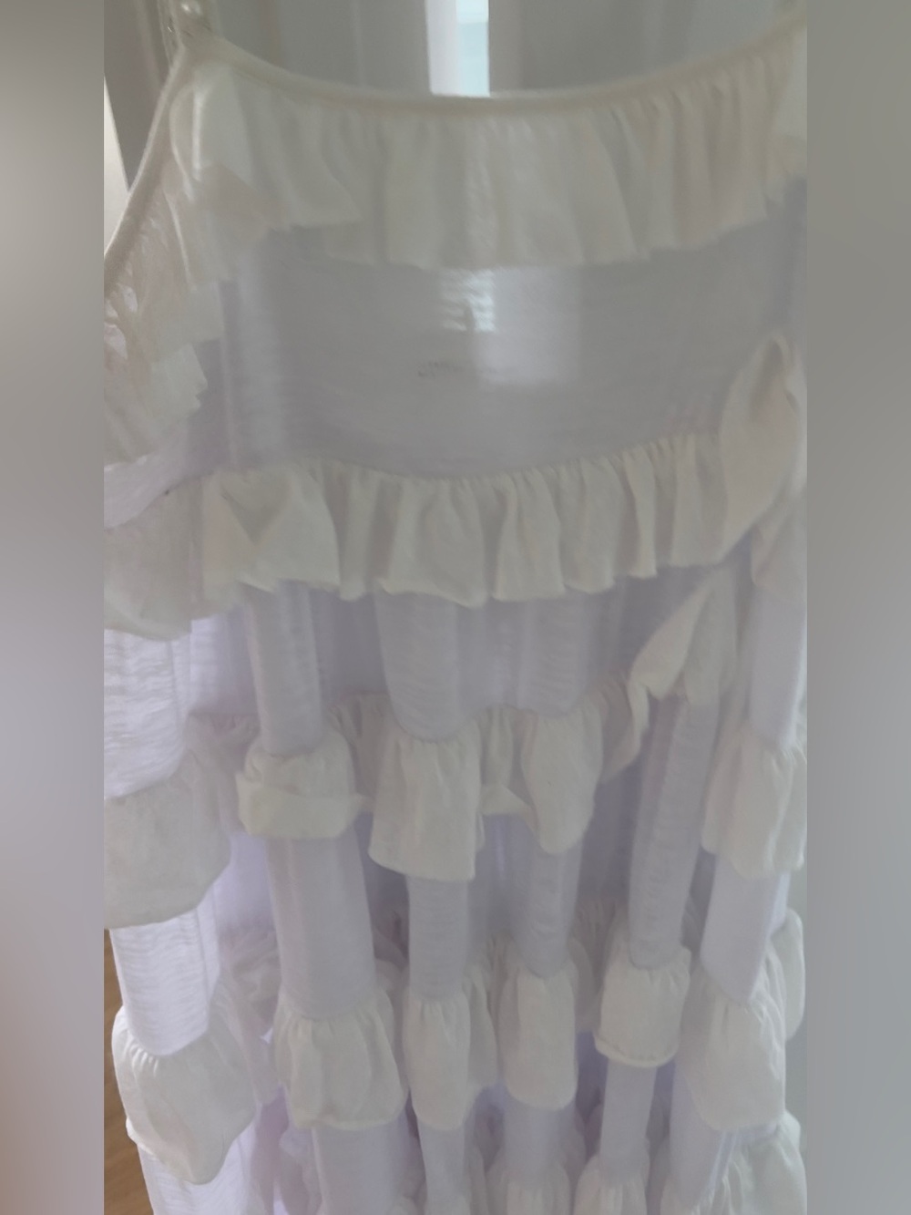 Pitusa Beaded Strap Tiered Dress White Standard - NWT - Picture 11 of 14